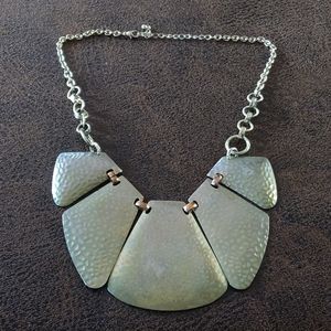 Vintage Bib style Hammered necklace